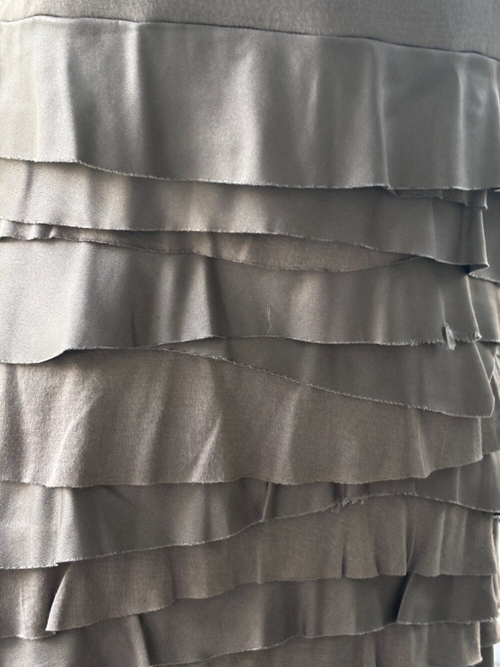 Kenneth Cole Taupe Ruffle Dress Large NWT - Picture 5 of 10